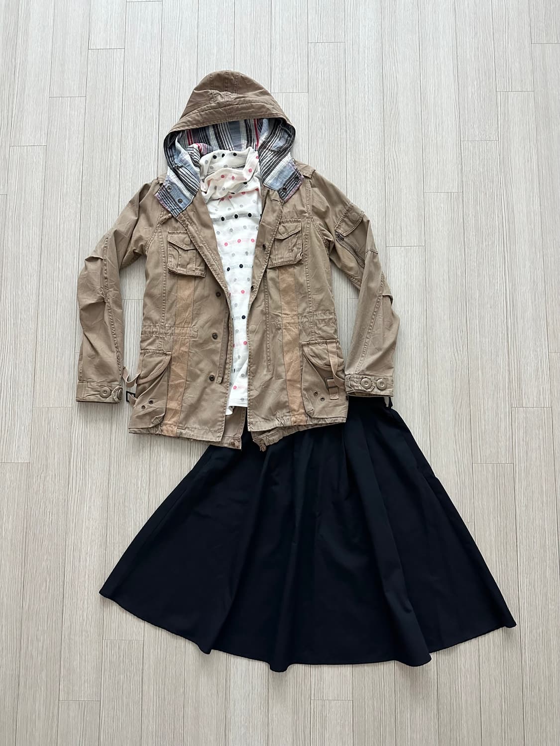 jpn 히피 웨스턴 괴짜 키치 스즈코 하구미 레이어드 코디세트 상품이미지1