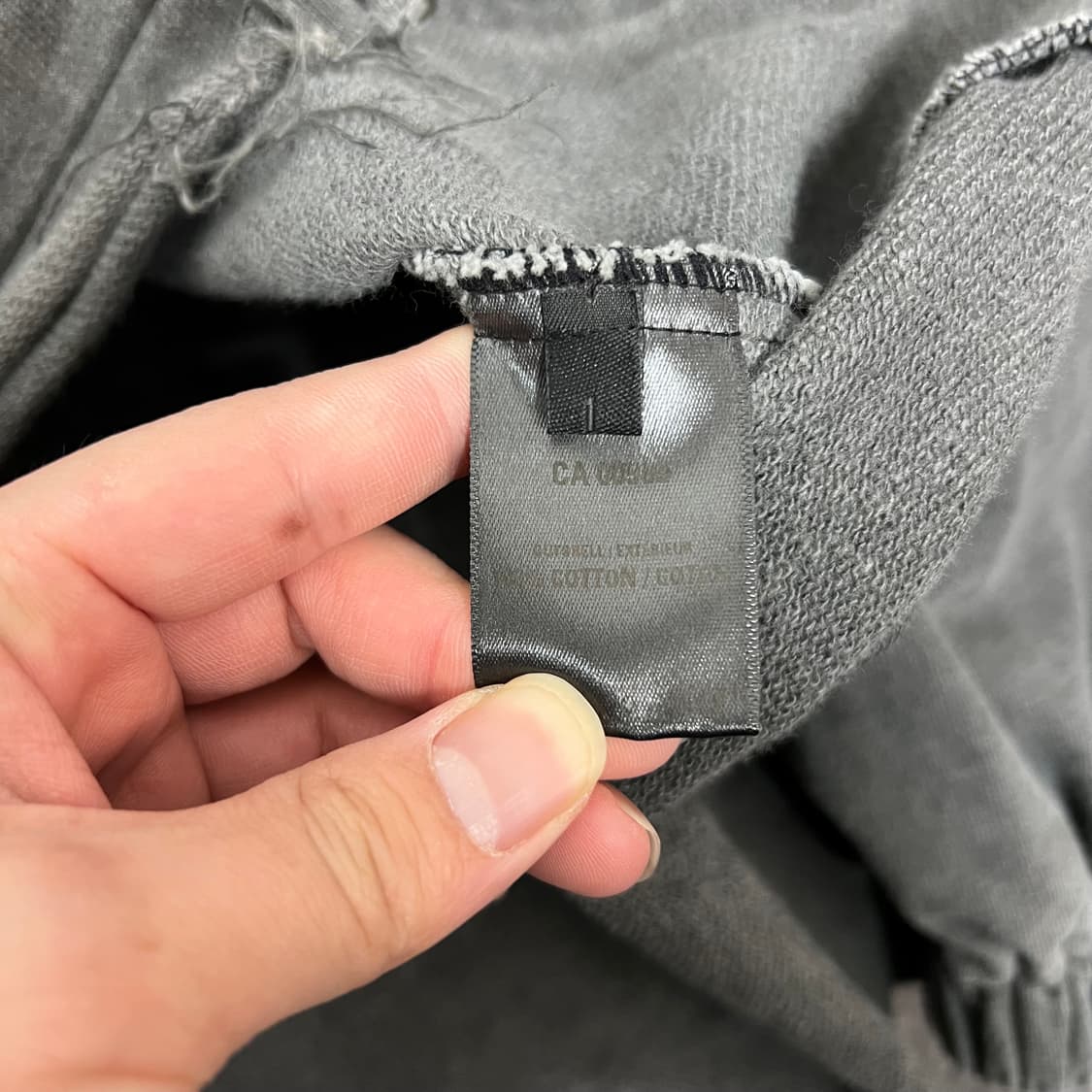 헤인서 더티 피그먼트 체인 후드집업 다크 그레이 상품이미지5