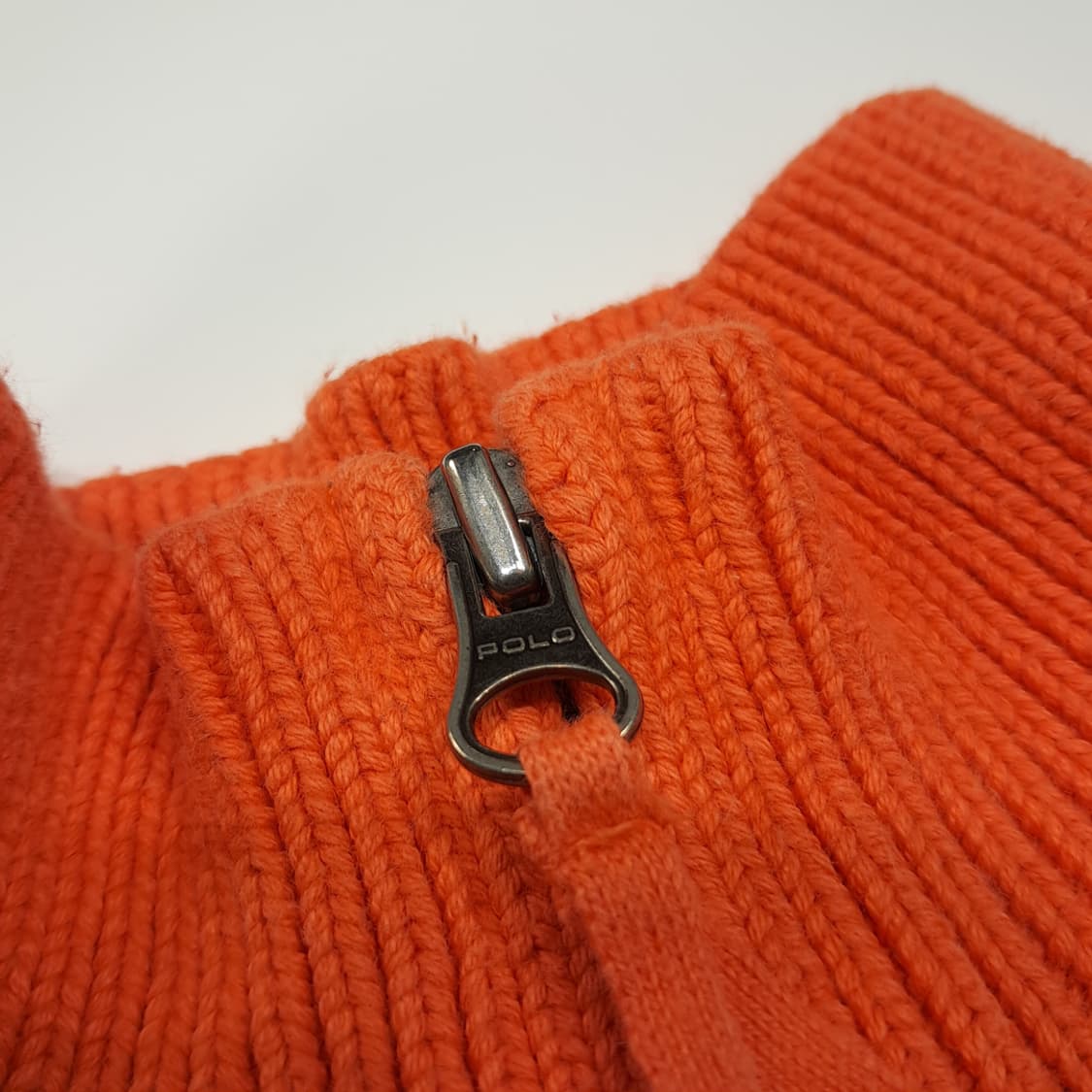 CL060 폴로 코튼 홍콩판 레더풀러 네이비스트라이프 오렌지 하프집업 상품이미지4