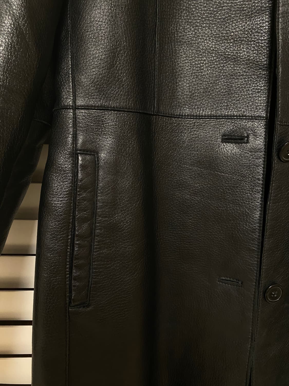 ISOFACE 가죽 롱코트 상품이미지3