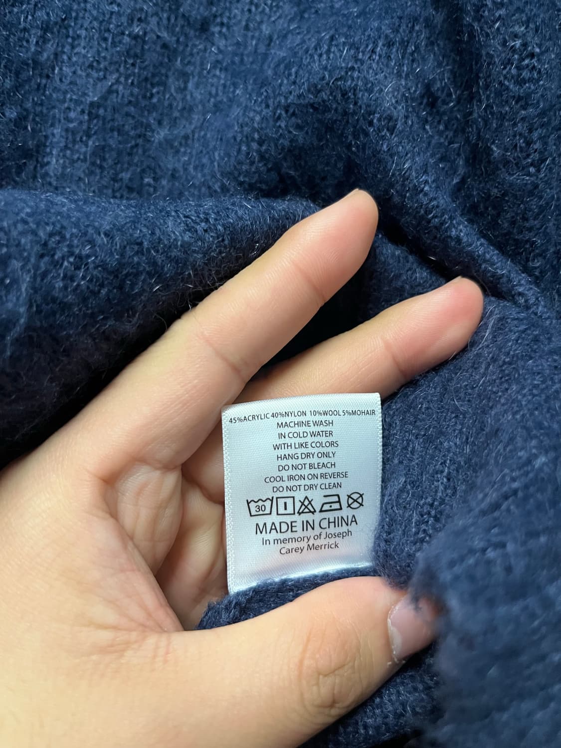 [s] 브레인데드 로고 헤드 파일 모헤어 니트 네이비 상품이미지5