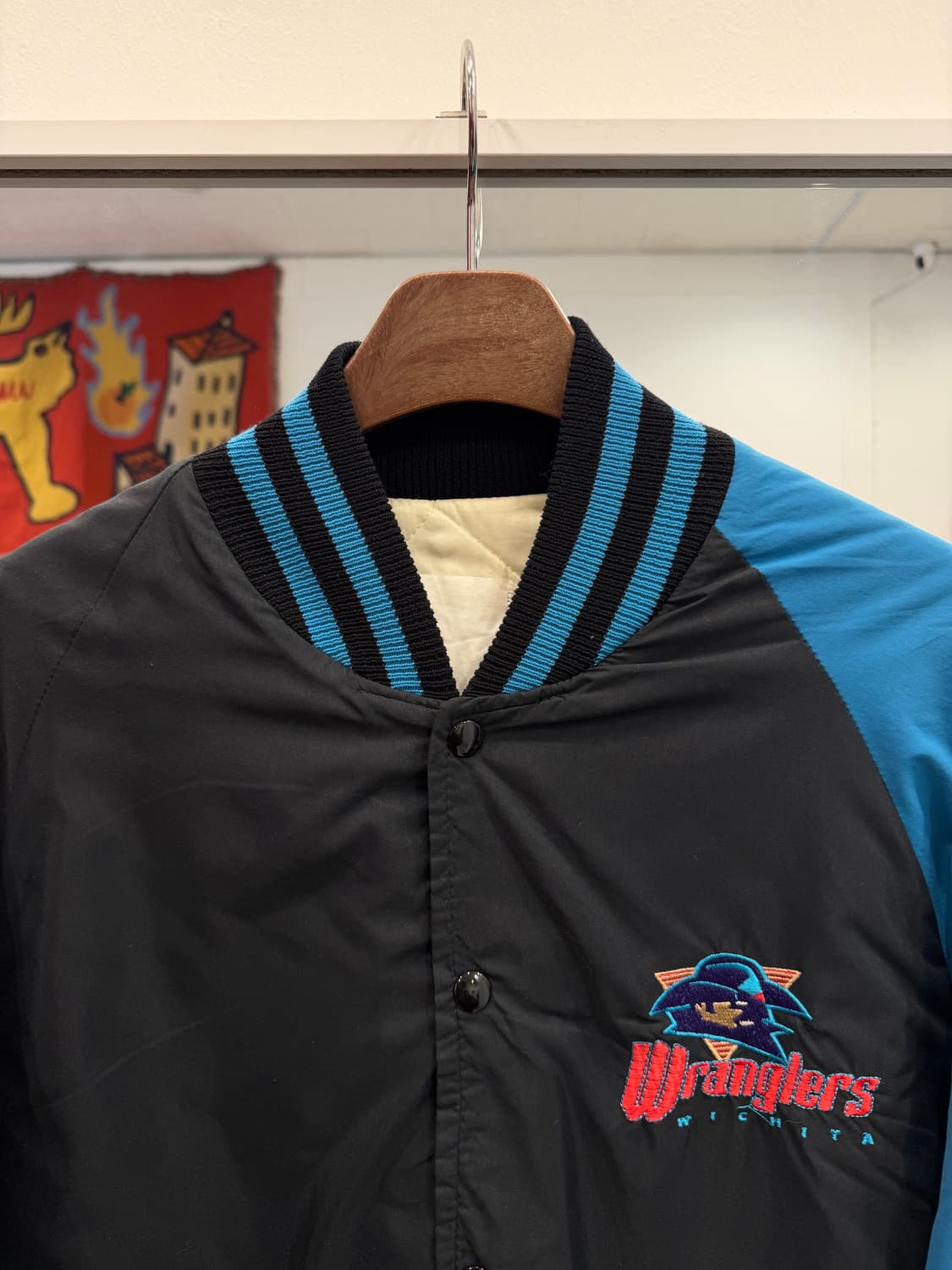 90s Vtg 빈티지 스타디움 MLB 위치타 랭글러스 새틴 자켓 상품이미지3