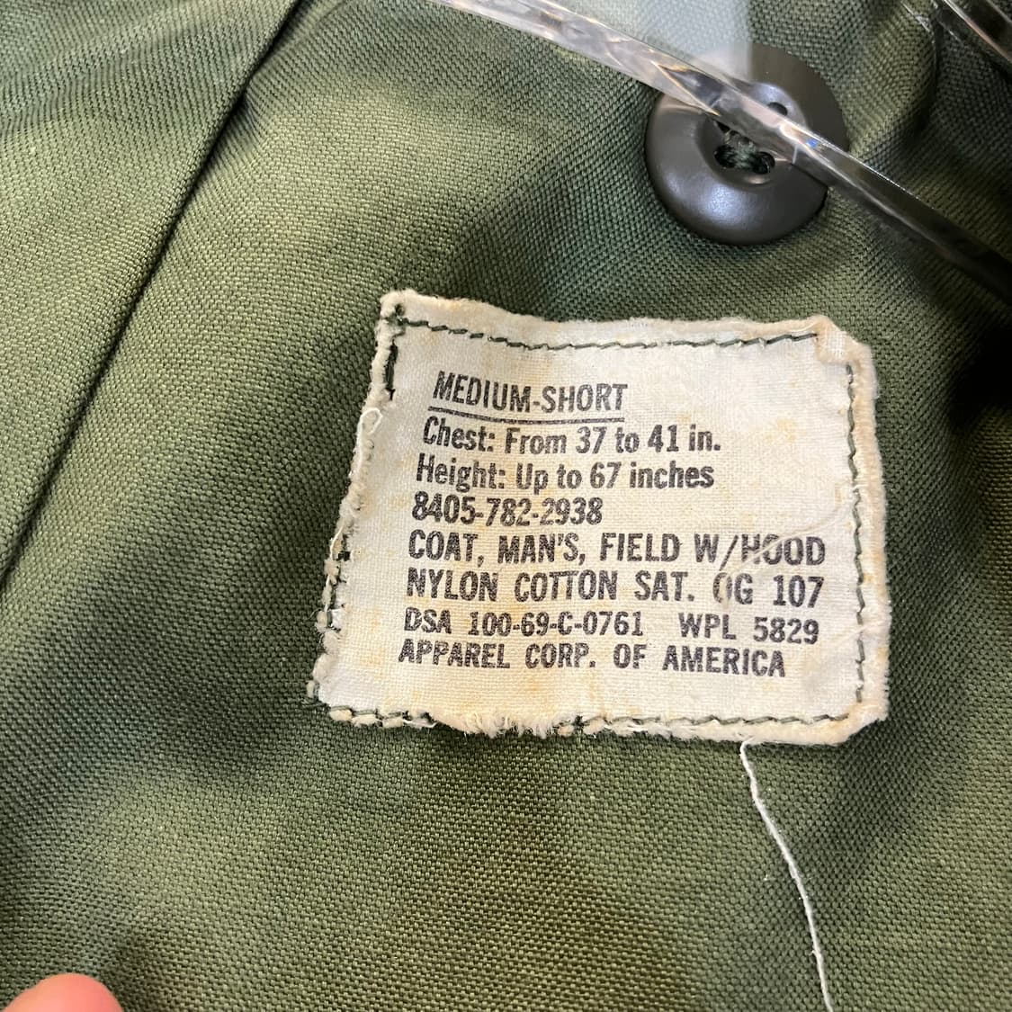 USA M-65 카키 필드 자켓 M 상품이미지3