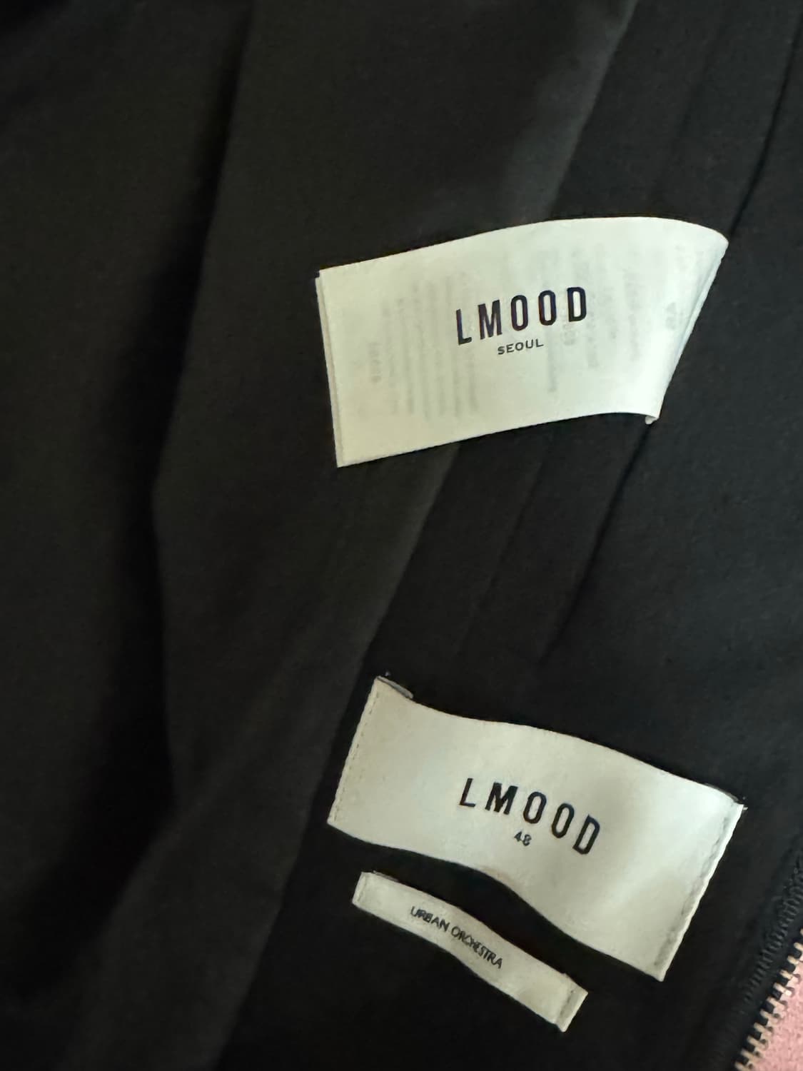 엘무드 트위드 블루종 쿼츠 울 자켓 블랙 48사이즈 상품이미지5