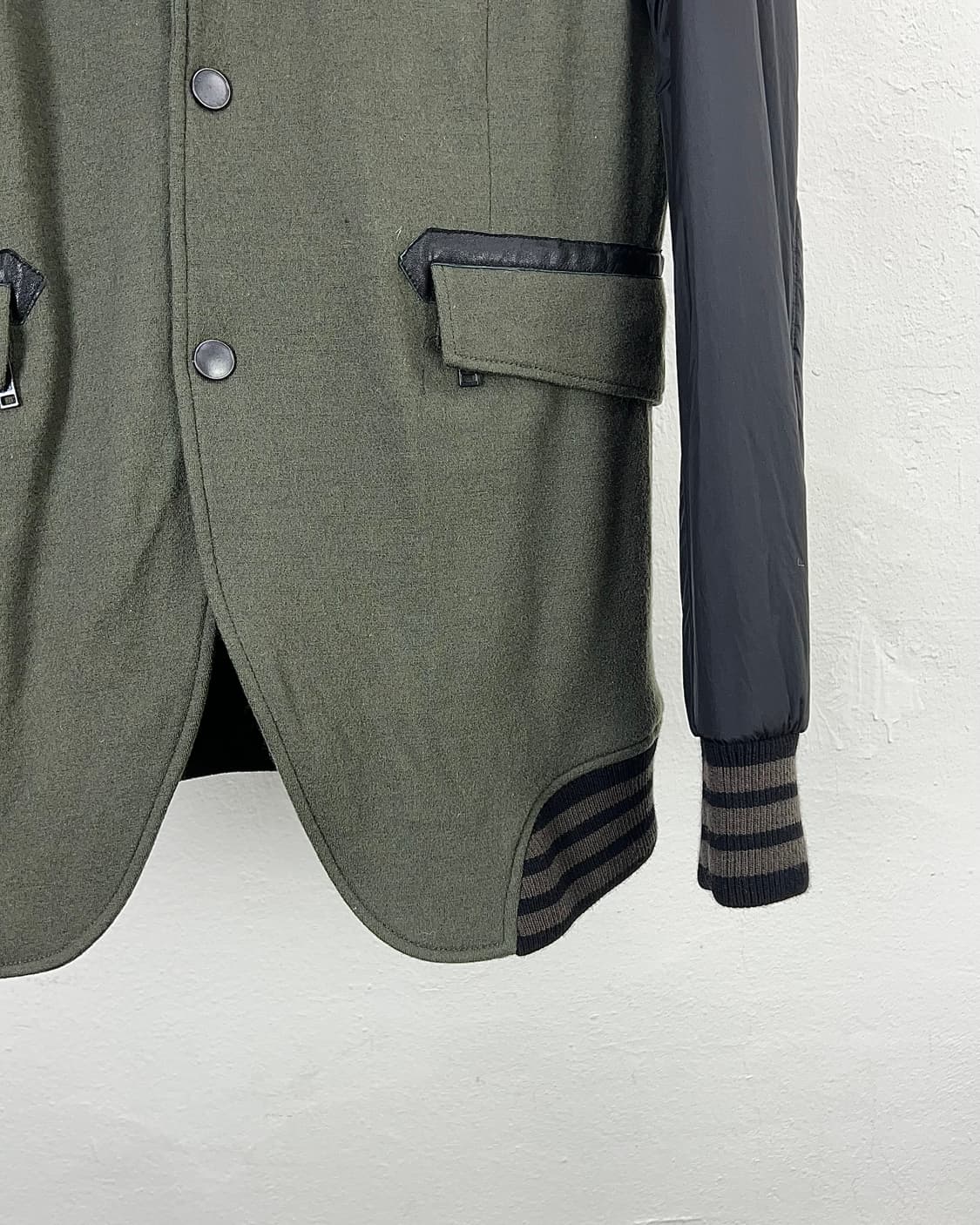 Y-3 스위칭 카키 믹스 하이브리드 블레이저 바시티 울 자켓 상품이미지5