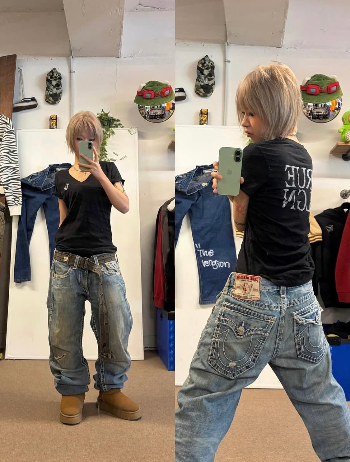 트루 릴리전 빅 스티치 데님 팬츠 진 바지 상품이미지1