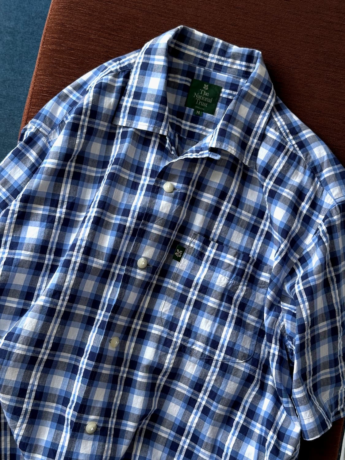 Natural sucker fabric check shirt 상품이미지1