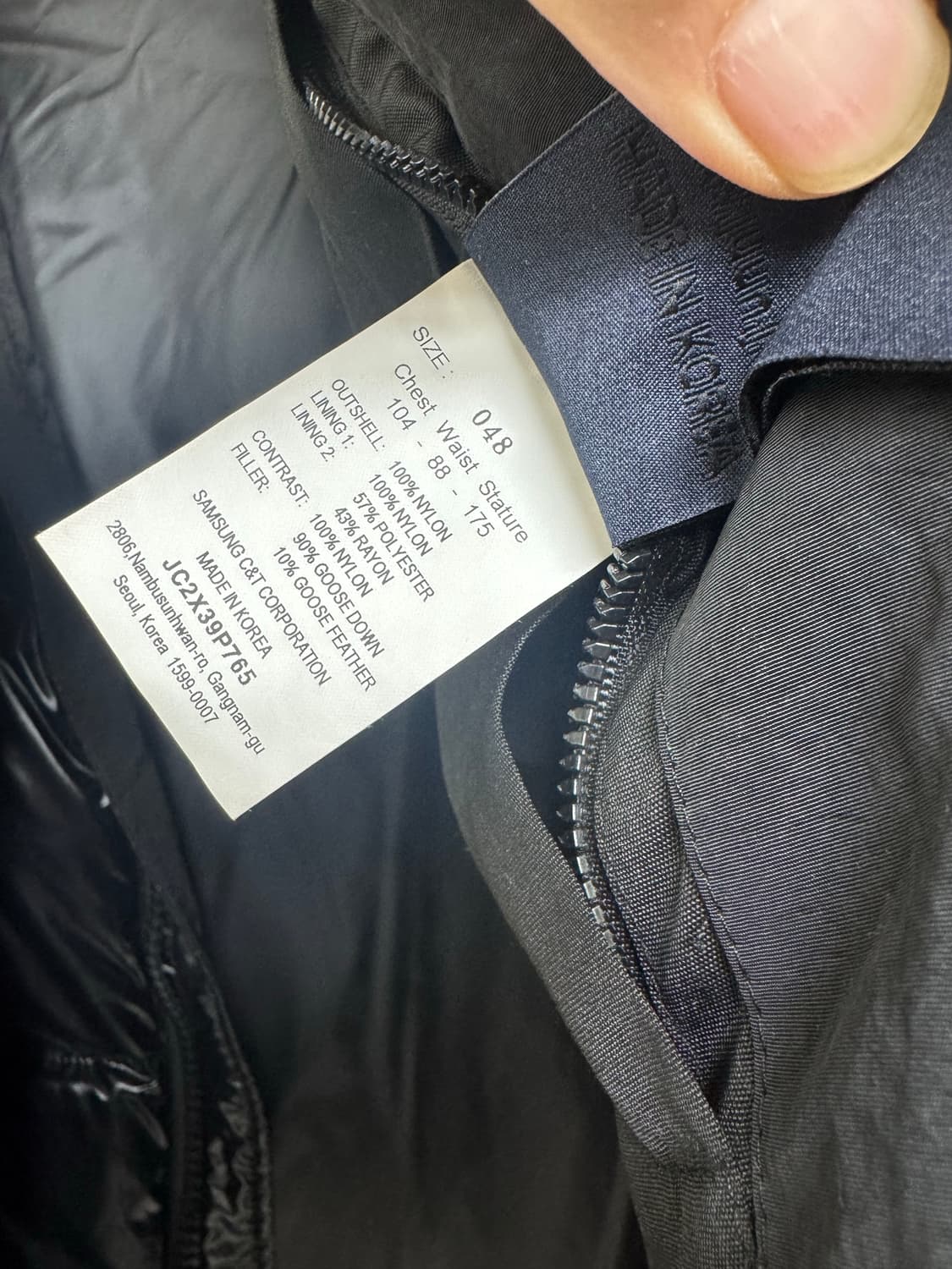 준지(로스) / 블랙 레이어드 미드렝스 다운 점퍼 (박수패딩) / 48 상품이미지4