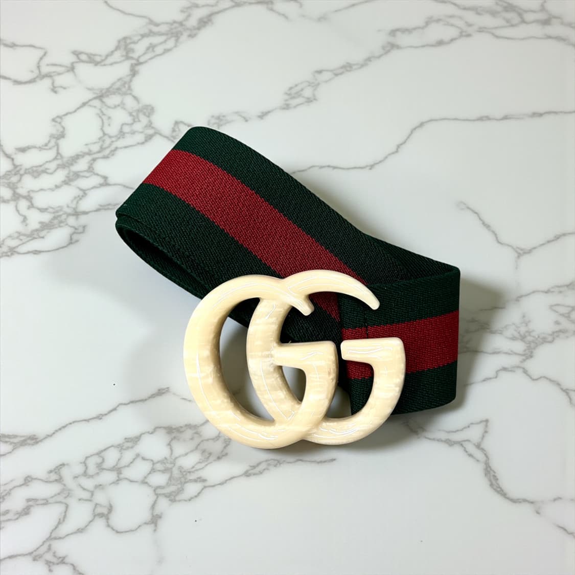 구찌 엘라스틱 웹 마블 GG버클 벨트 상품이미지3