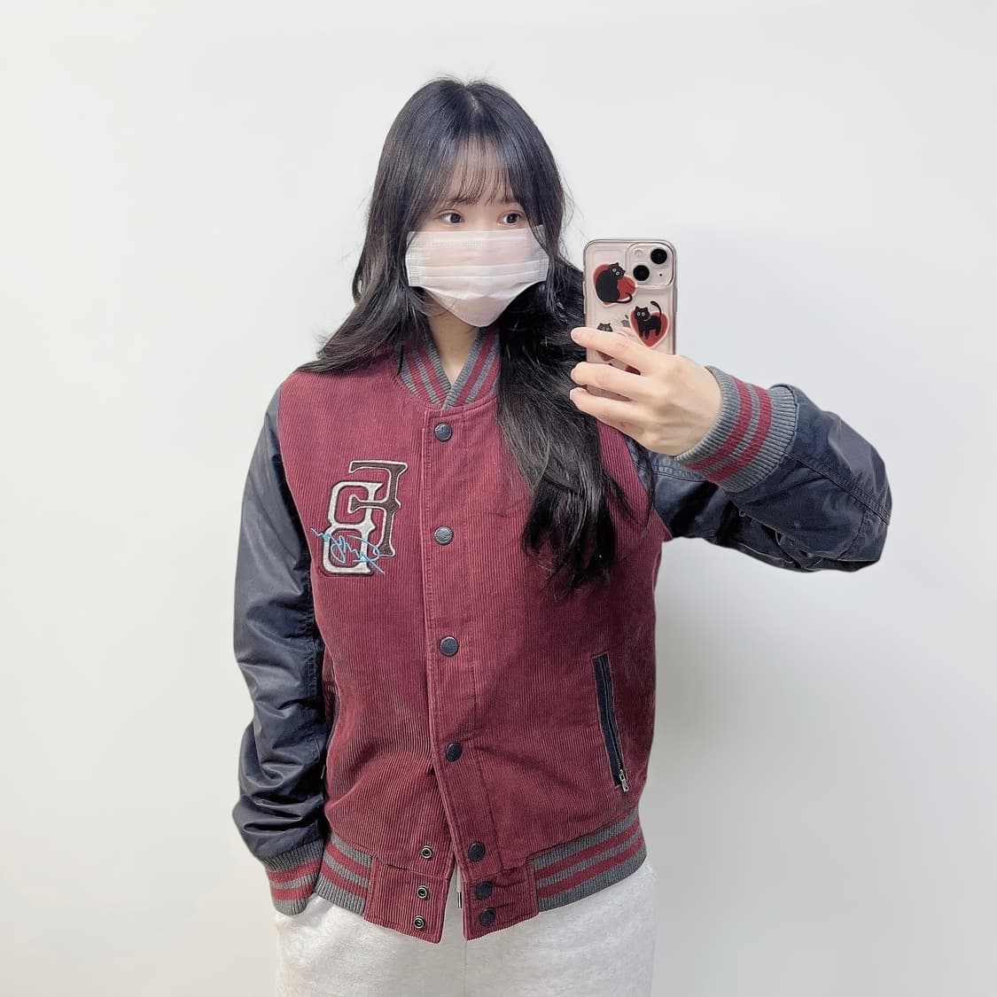 후부 Fubu 코듀로이 바시티 자켓 버건디 상품이미지1