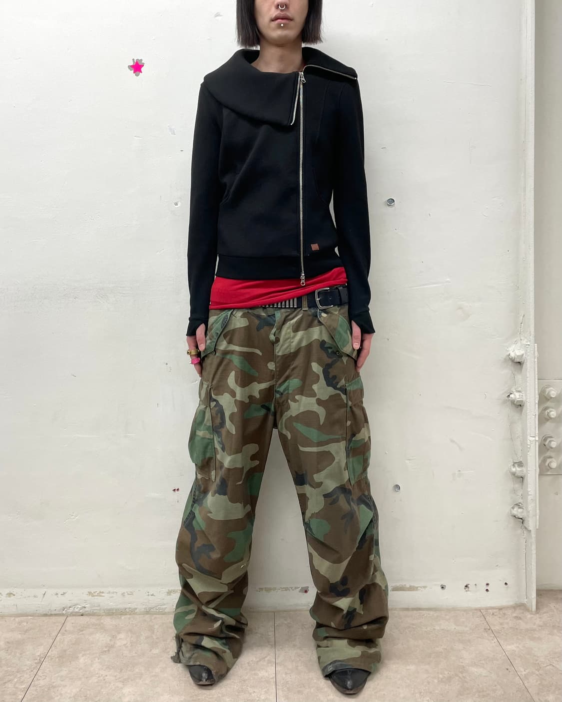 High-neck asymmetric  activity jacket 상품이미지7