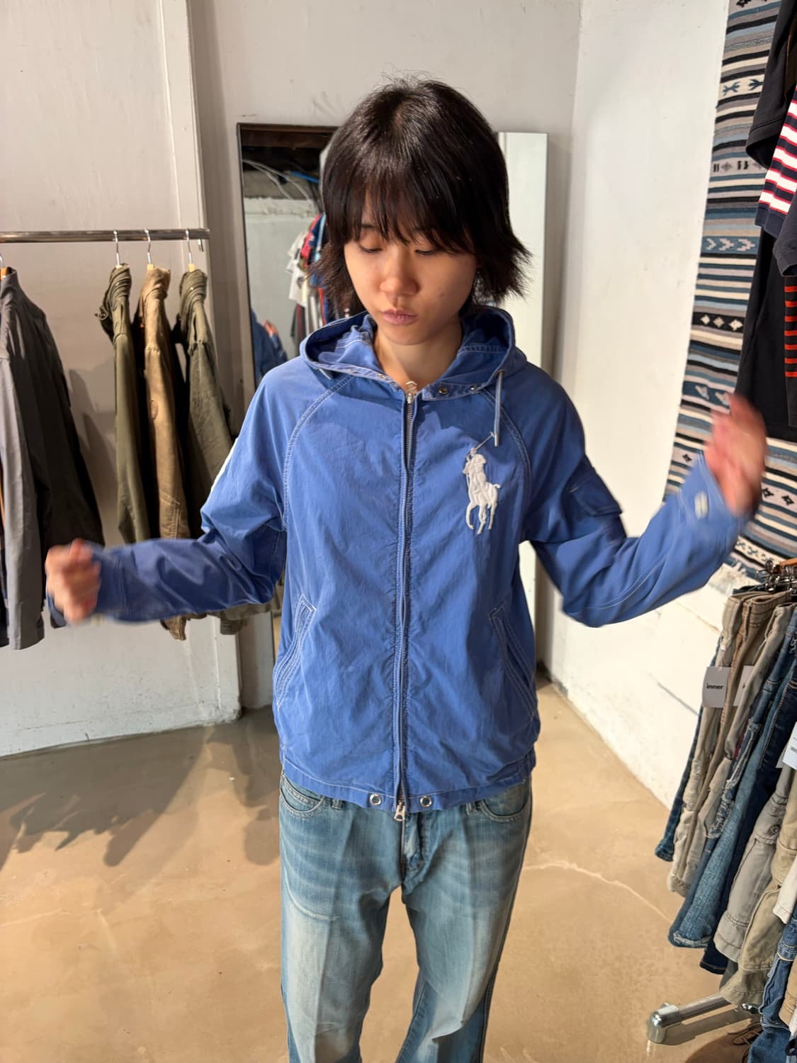 Polo Ralph Lauren 코튼 후드 윈드브레이커 S 상품이미지5