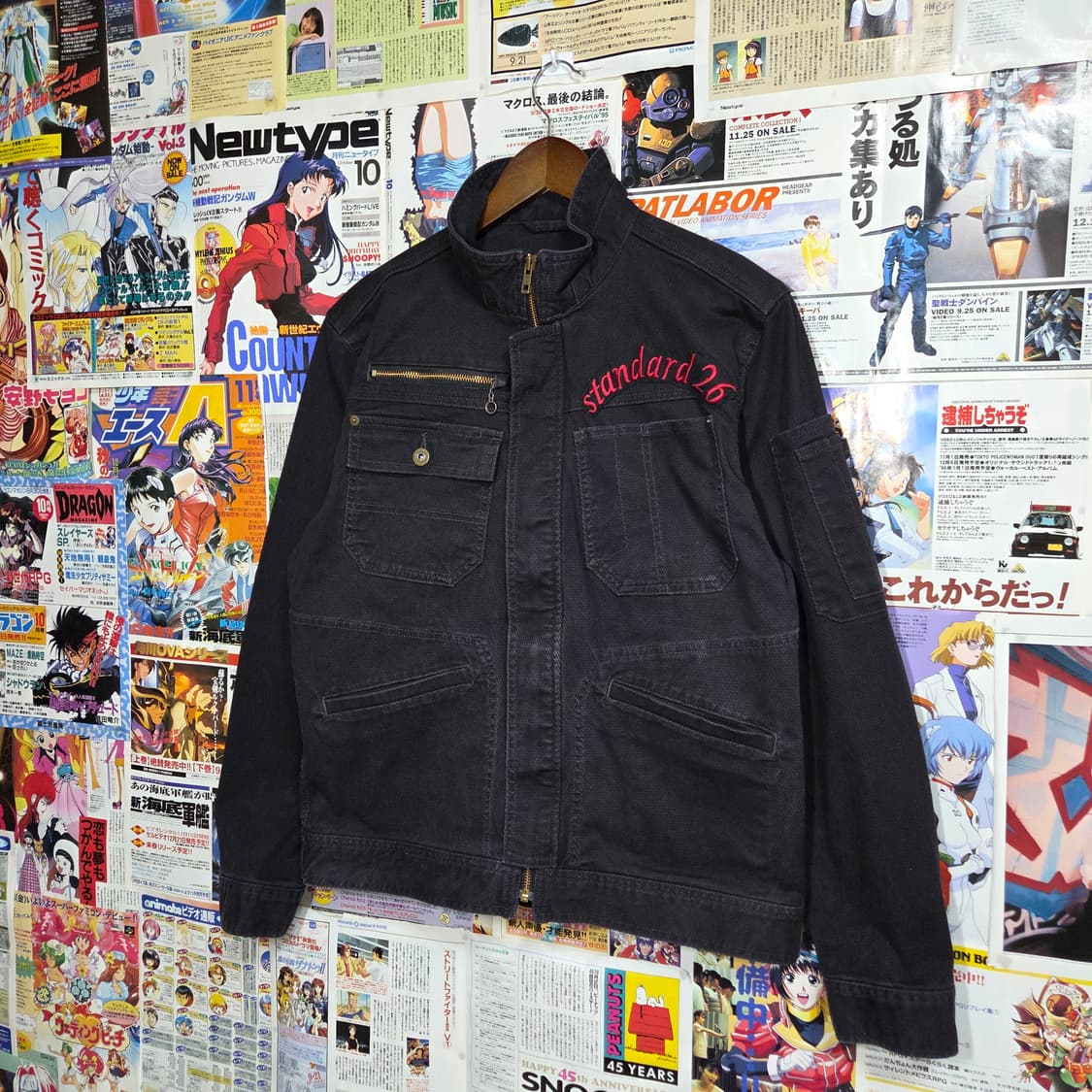 JPN 락시크 펑크 자수 패치 블랙 코튼 워크 자켓 상품이미지2