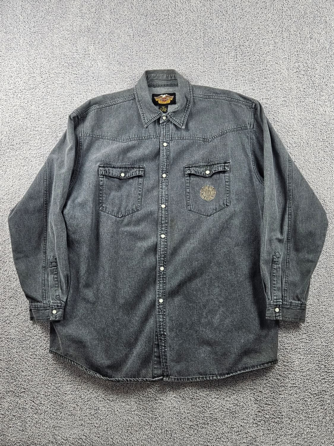 할리데이비슨 포켓 블랙 데님 바이커 셔츠 ( 2XL ) / 9374 상품이미지2