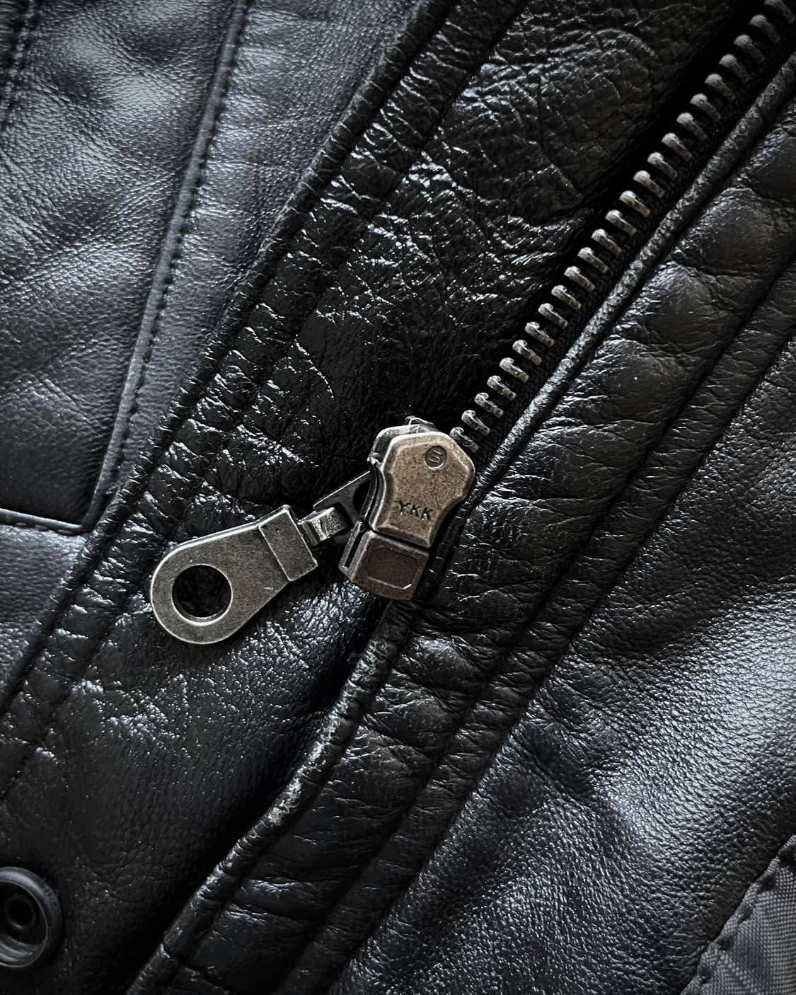 90s Vintage Fur Hood Real Leather Coat 상품이미지10