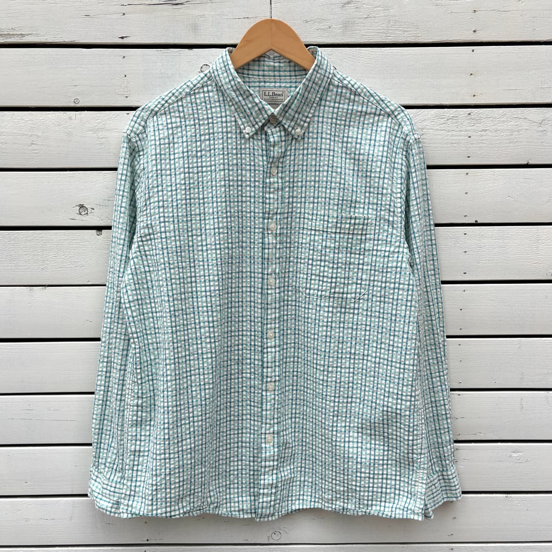L.L.bean 엘엘빈 시어서커 체크 셔츠 상품이미지1