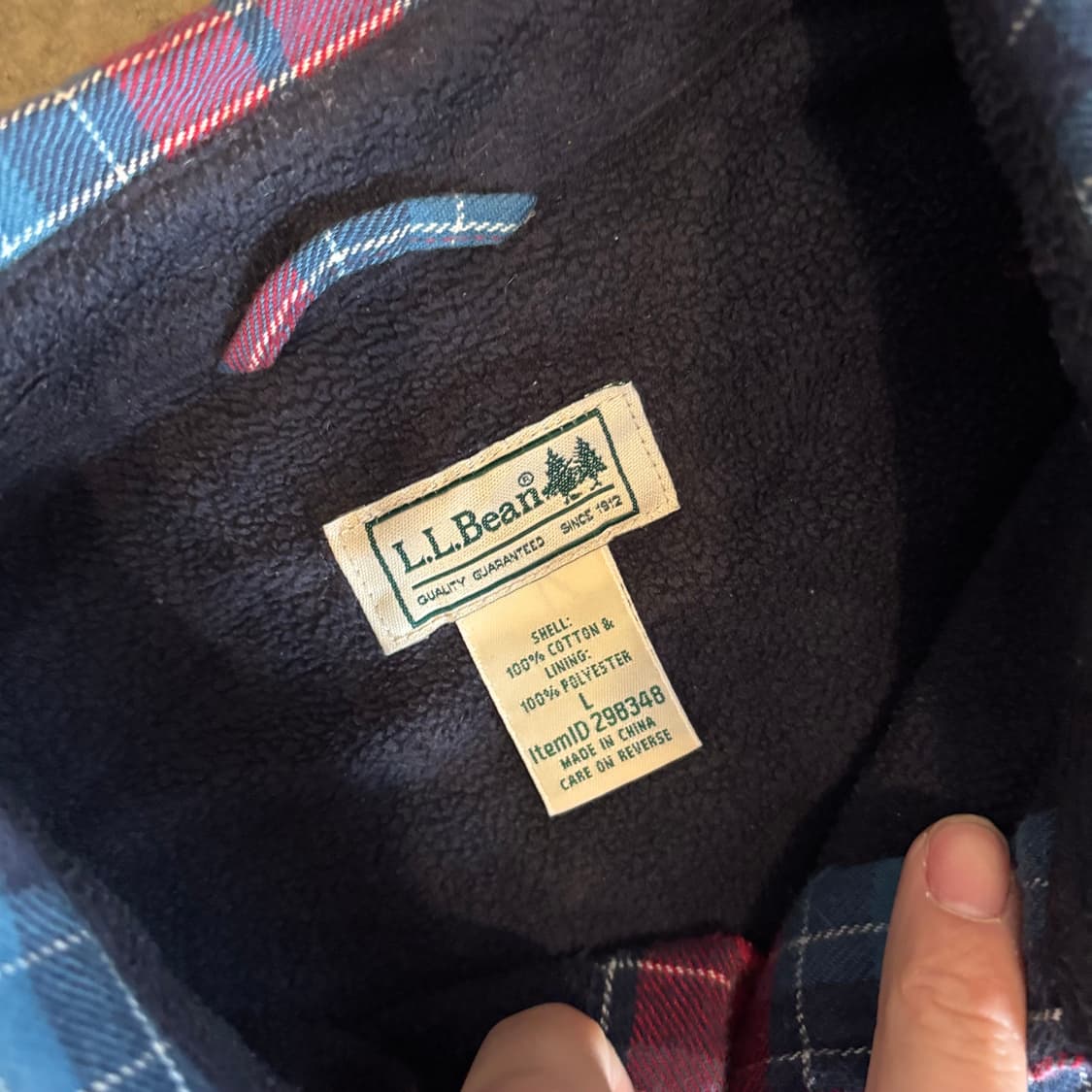 엘엘빈 플리스 라인드 플란넬 체크 셔츠 상품이미지3