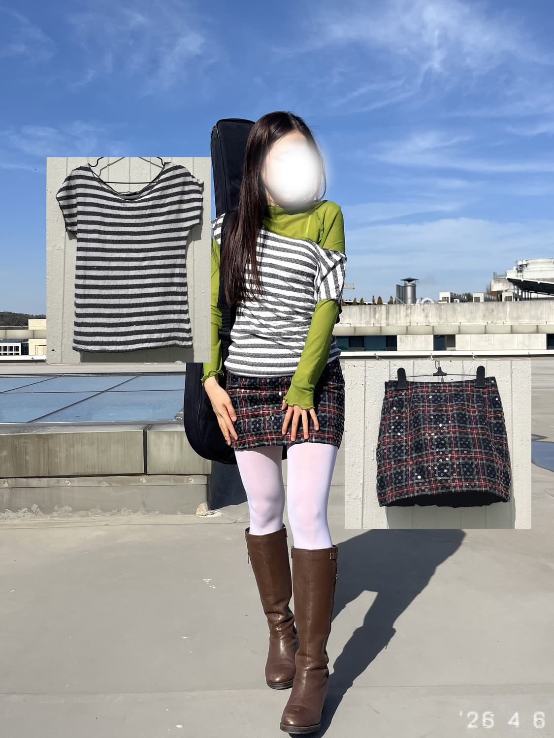 Sequin Plaid Skirt 세퀸 플레이드 스커트 상품이미지4