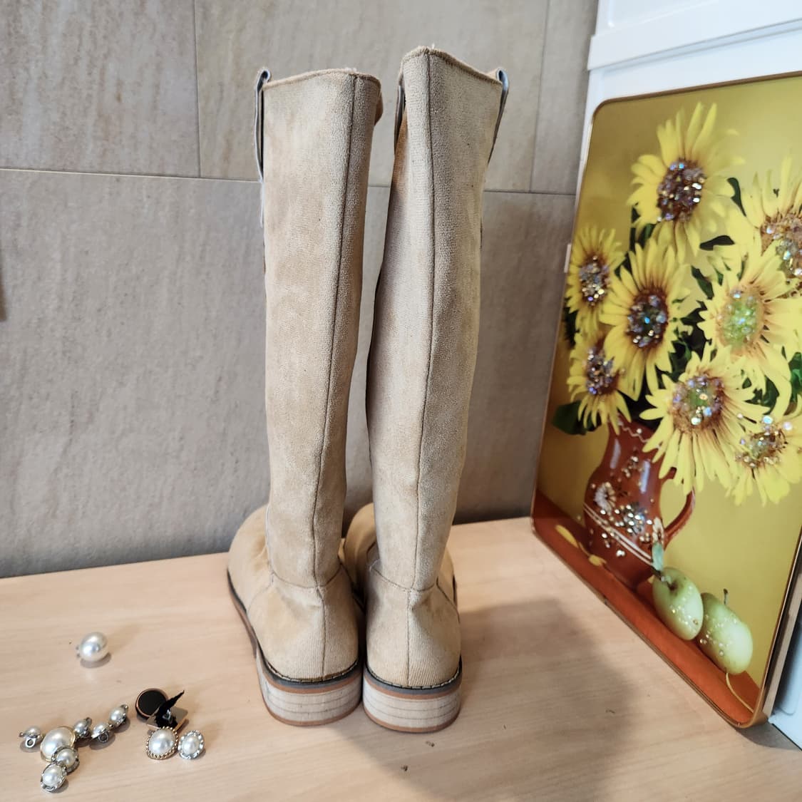 스웨이드 베이지 롱부츠 38 / 웨스턴 감성 / 240~245 상품이미지2