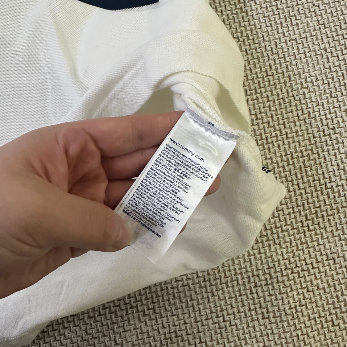 L 타미힐피거 스트라이프 패턴 카라티 0415D 상품이미지3