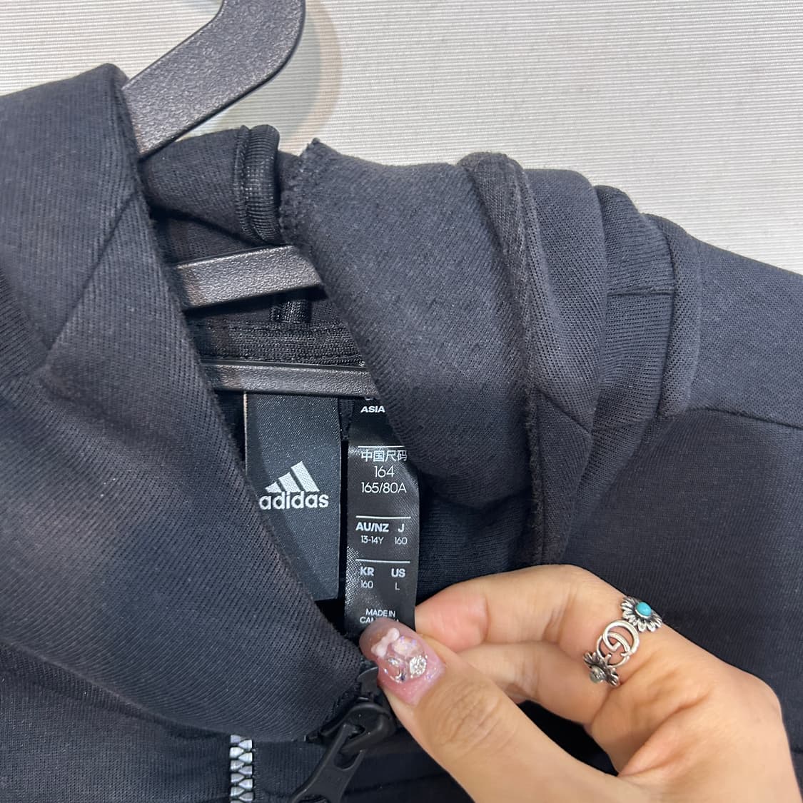 아디다스 키즈 후드 집업 160 상품이미지2