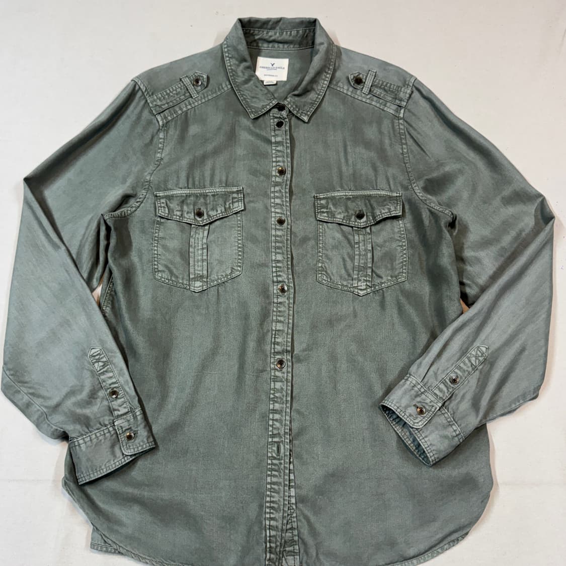 L) 아메리칸이글 투포켓 카키 리오셀 실크 셔츠  상품이미지2