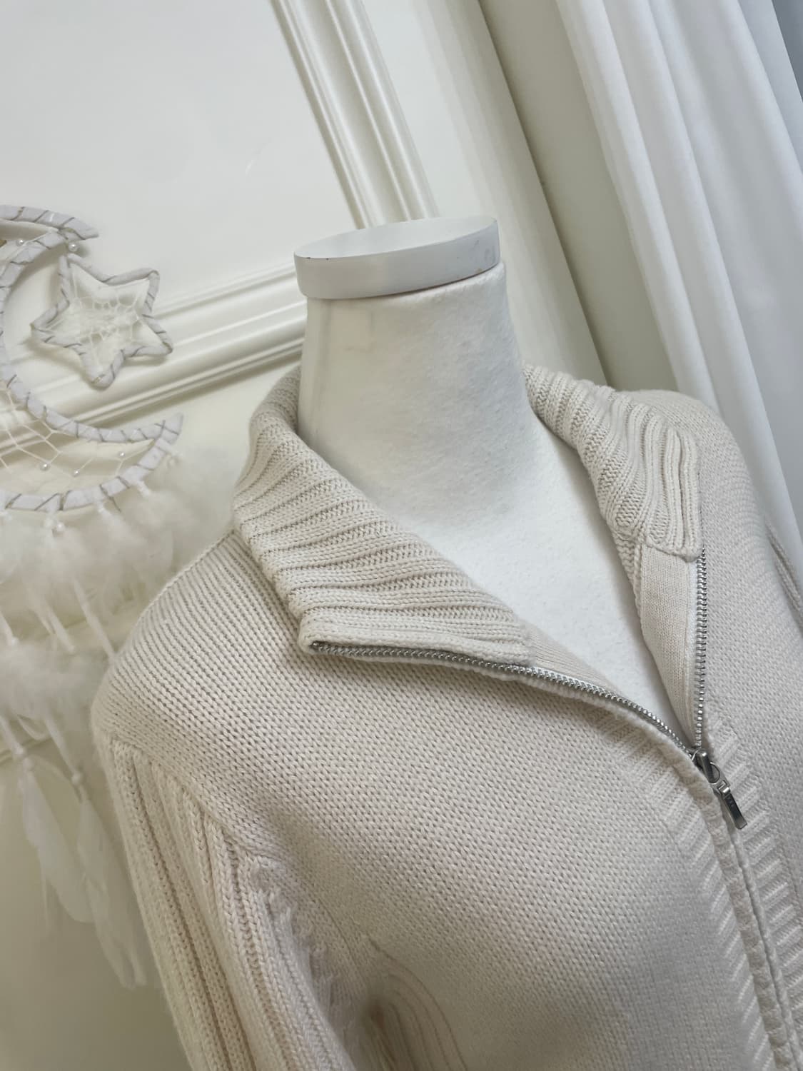 cool ivory sleeve rib collar zip-up 상품이미지7