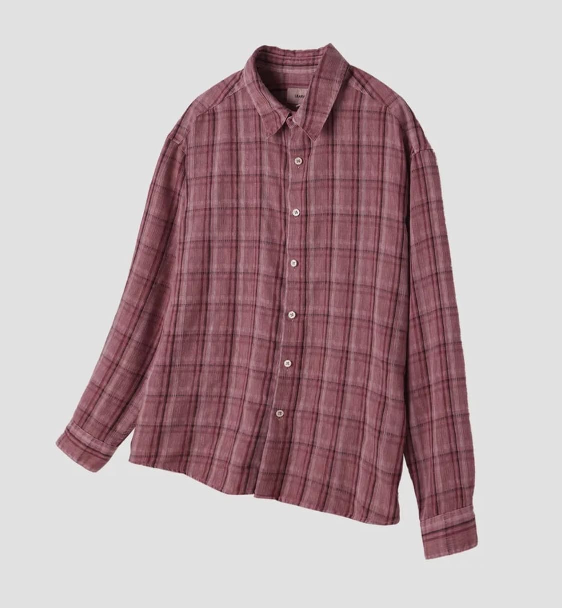 르아브 다이드 스트라이프 체크 셔츠 핑크 상품이미지2