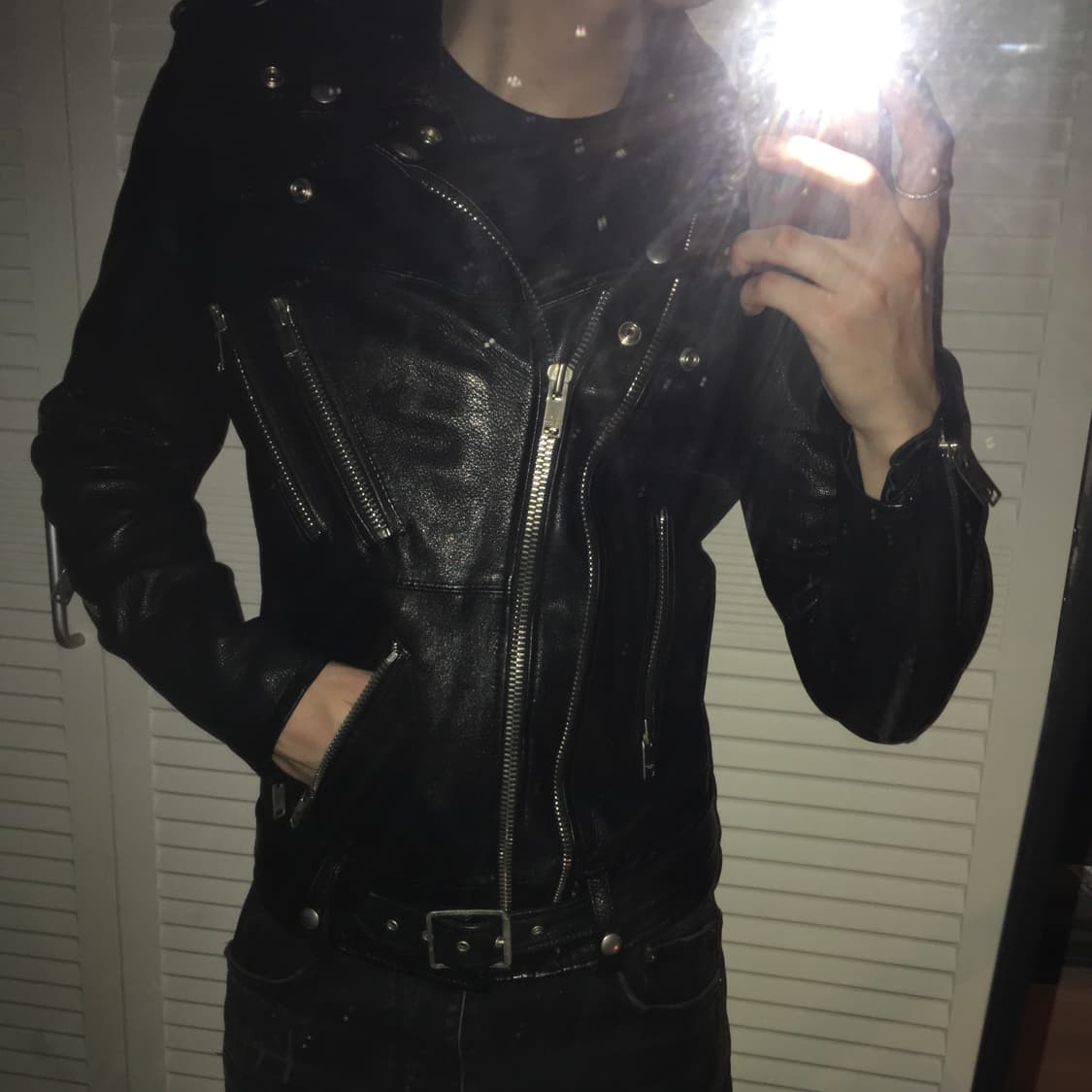 멀티지퍼 레더자켓 락시크 펑크락 상품이미지1