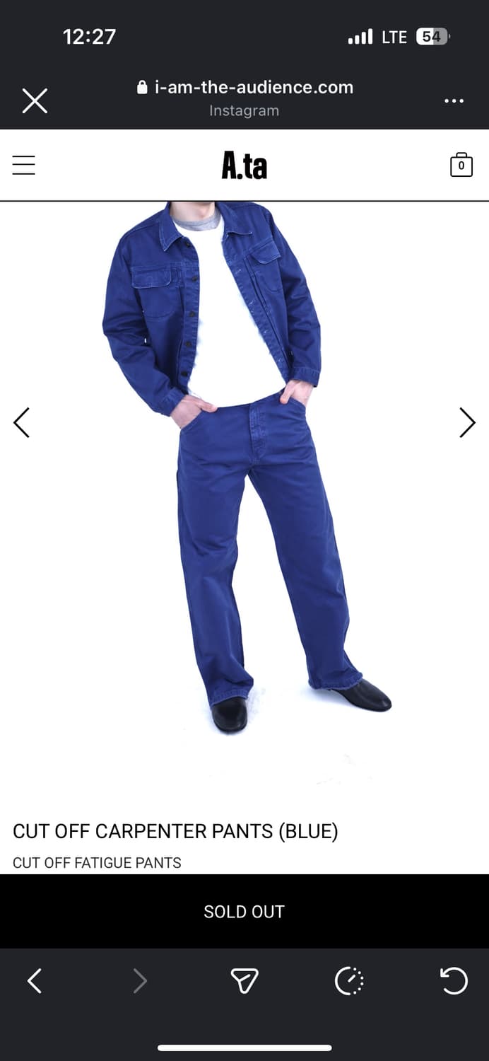 [구매]A.ta 카펜터 팬츠 구입합니다(L 사이즈) 상품이미지1