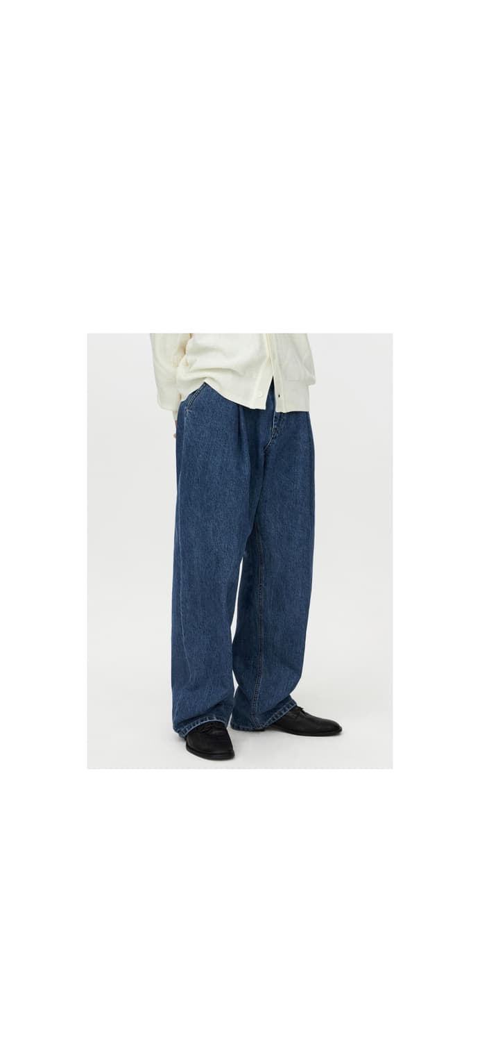 유스 스트럭처드 와이드 데님 팬츠 상품이미지1
