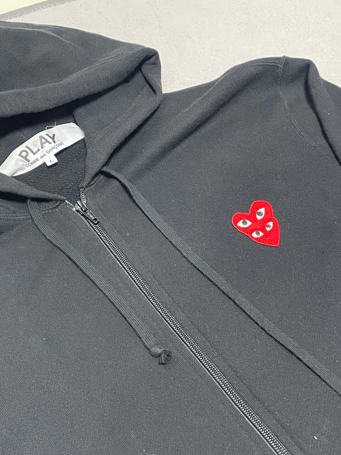 꼼데가르송 더블하트 후드집업 L 상품이미지2