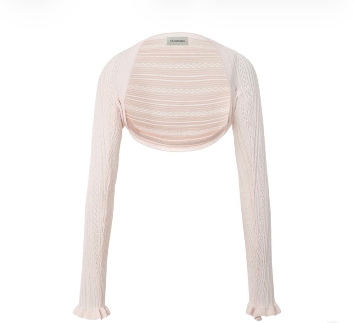 (W) 쓰리타임즈 아이리스 볼레로 핑크 상품이미지1