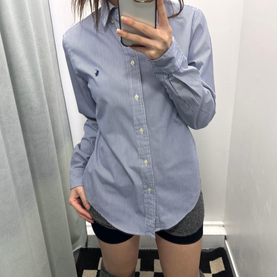 랄프로렌 블루 화이트 스트라이프 셔츠 상품이미지2