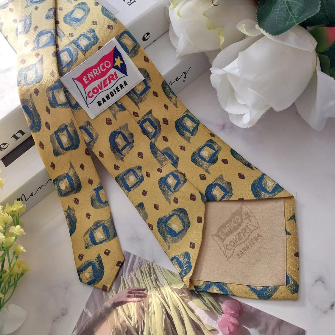 엔리코 코베리 실크 옐로우 패턴 넥타이 10cm A+등급 K1327
 상품이미지6