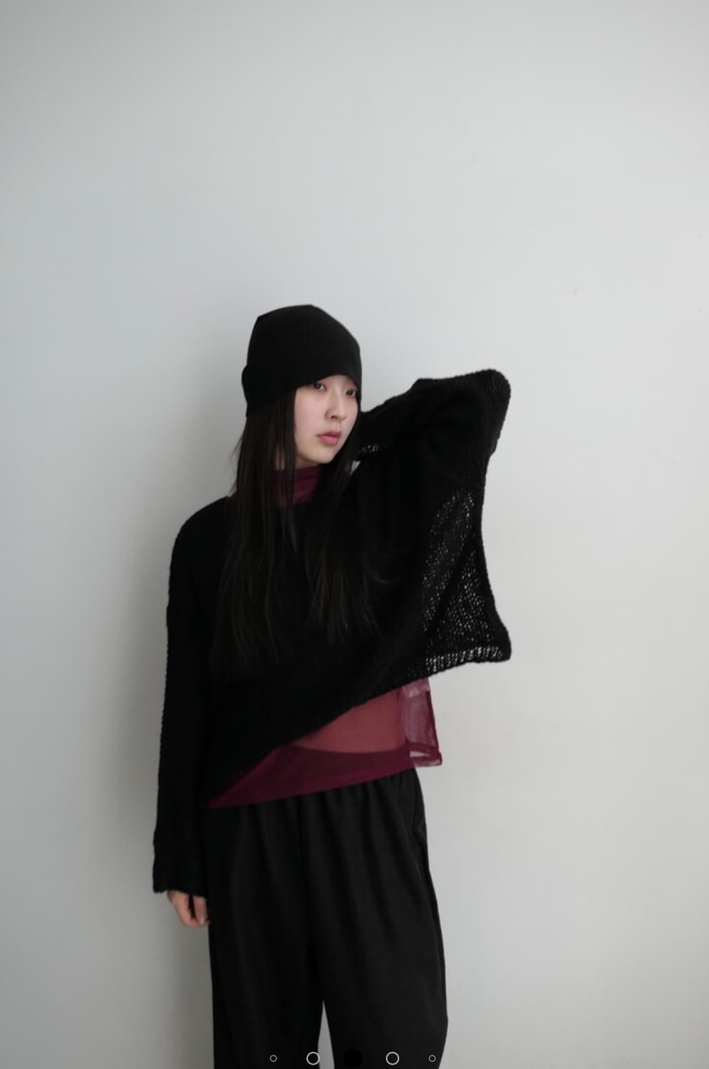 낙원 빈티지 부클레 크롭 니트 상품이미지4