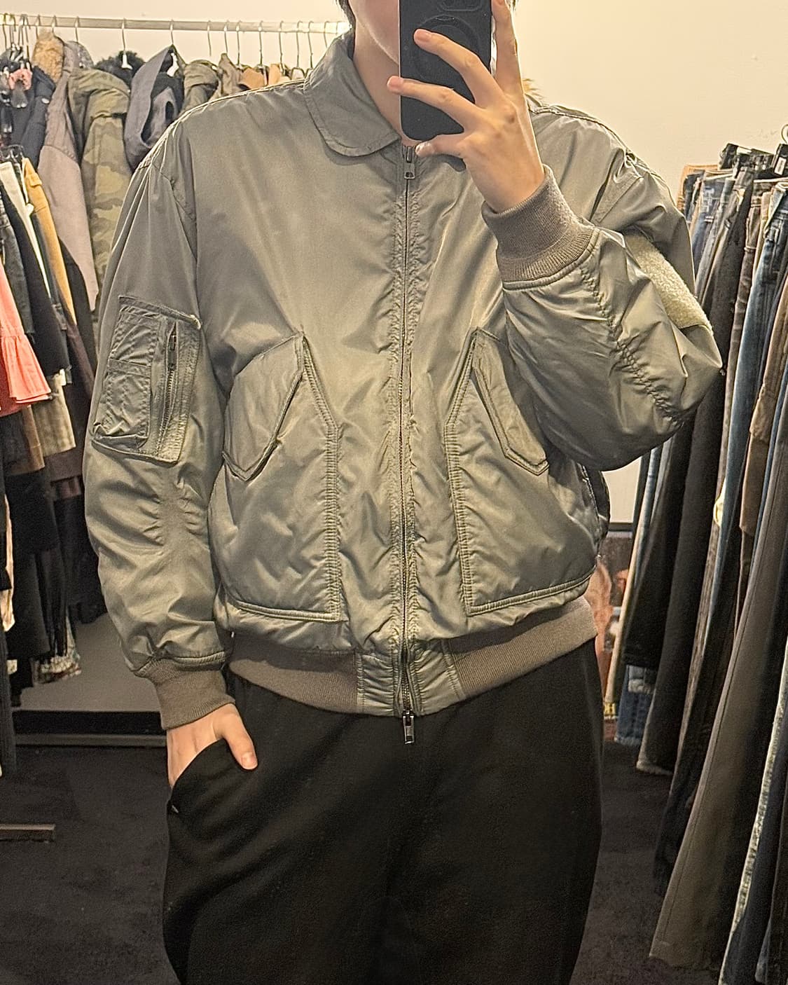 빔즈 ma1 ma-1 항공 점퍼 블루종 봄버 민트 밀리터리 워크 공군 상품이미지1