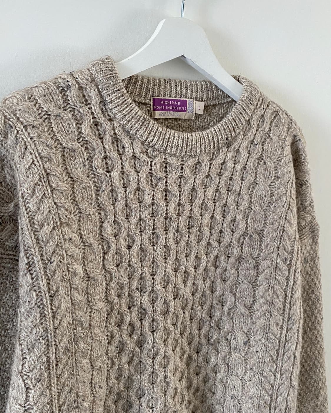 HIGHLAND HOME INDUSTRIES 아란 피셔맨 울 니트 스웨터 상품이미지4
