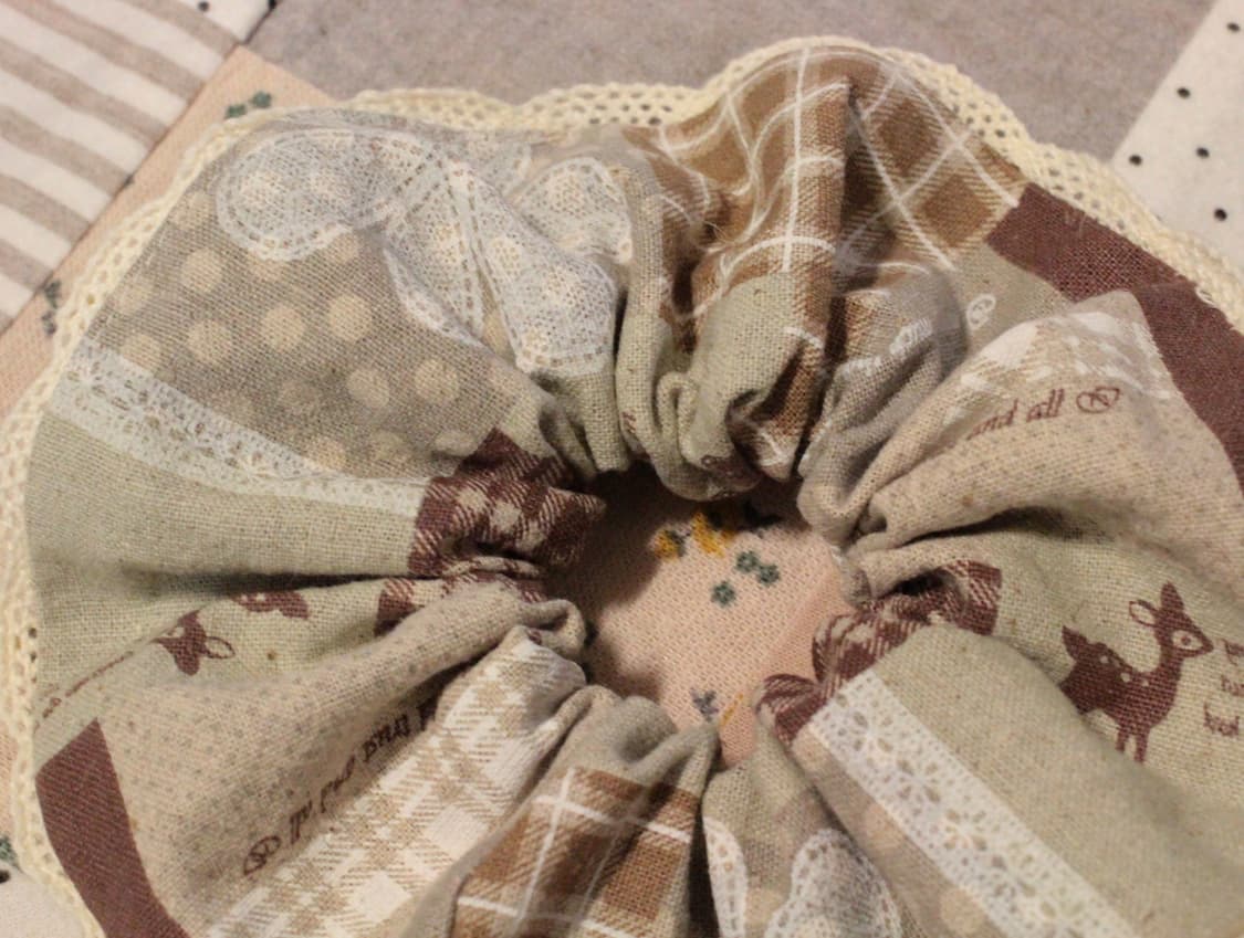 핸드메이드 패치워크 무늬 레이스 스크런치 상품이미지7