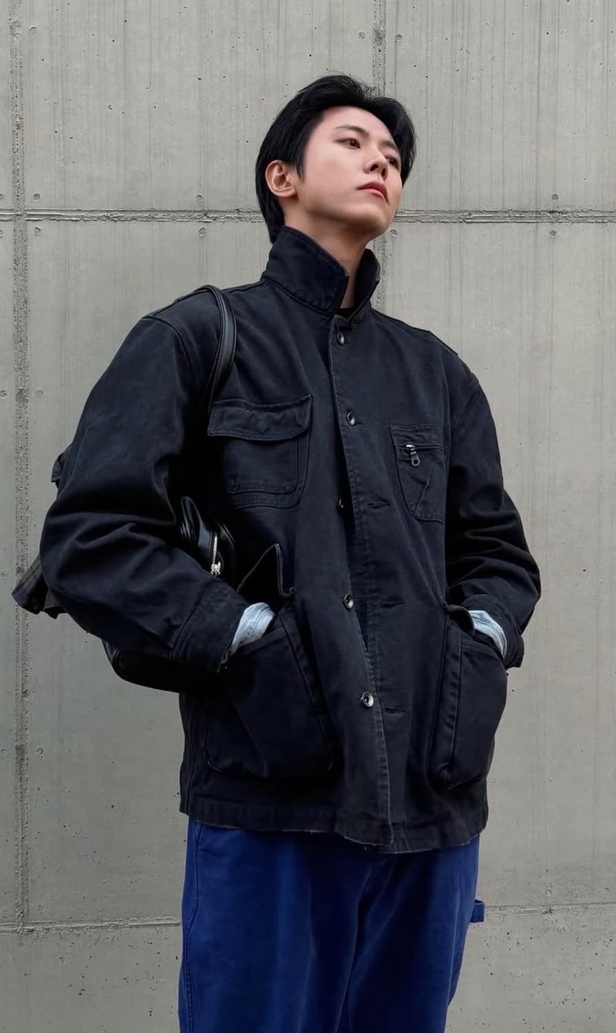 [새상품] 쿠어 오버 다이드 커버올 자켓 워시드 차콜 S 상품이미지1