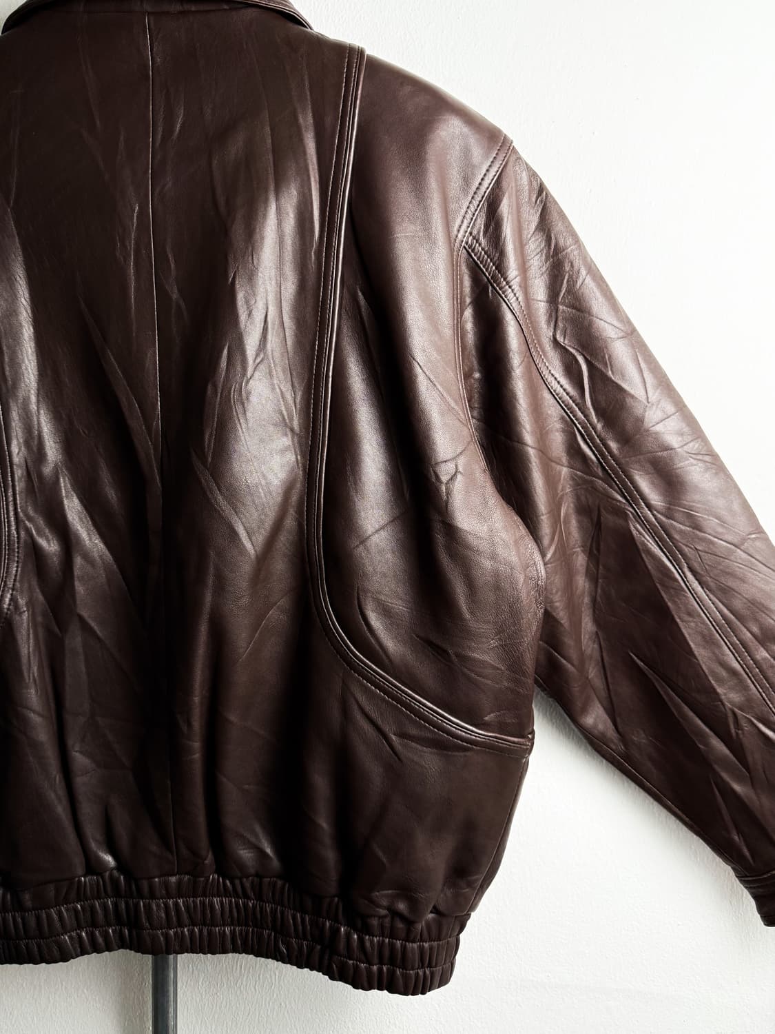  Vintage Sheepskin Leather Bomber jacket 상품이미지5
