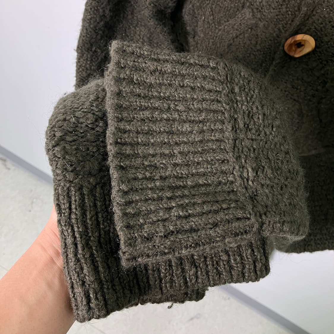 디젤 카키 울 니트 가디건 M 상품이미지8