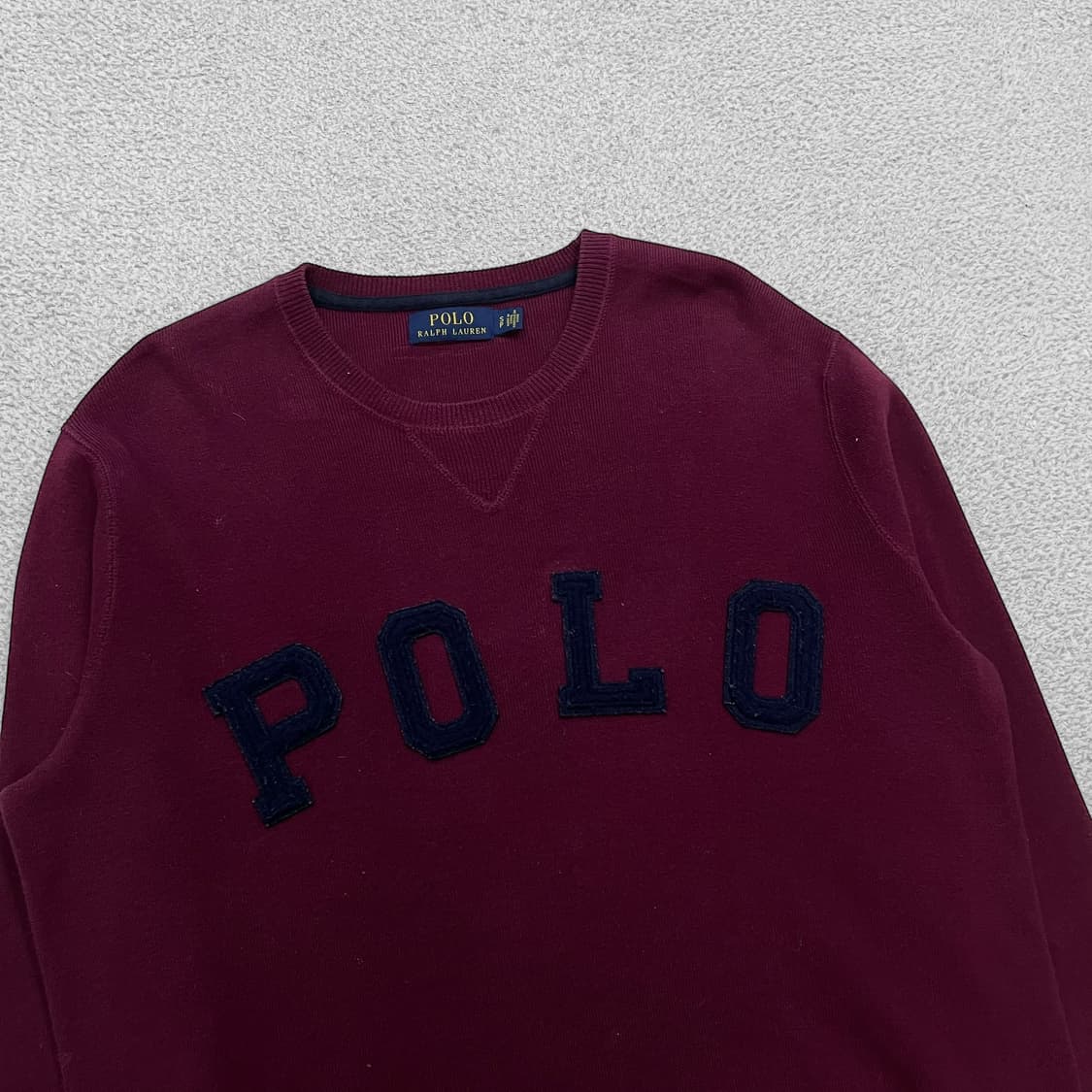 폴로 랄프로렌 아치 로고 크루넥 니트 버건디 상품이미지2