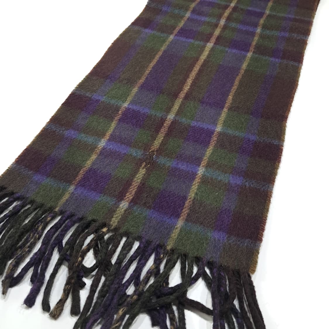 MX502 폴로 90s 이태리판 램스울 양면 타탄체크 머플러 목도리 상품이미지3