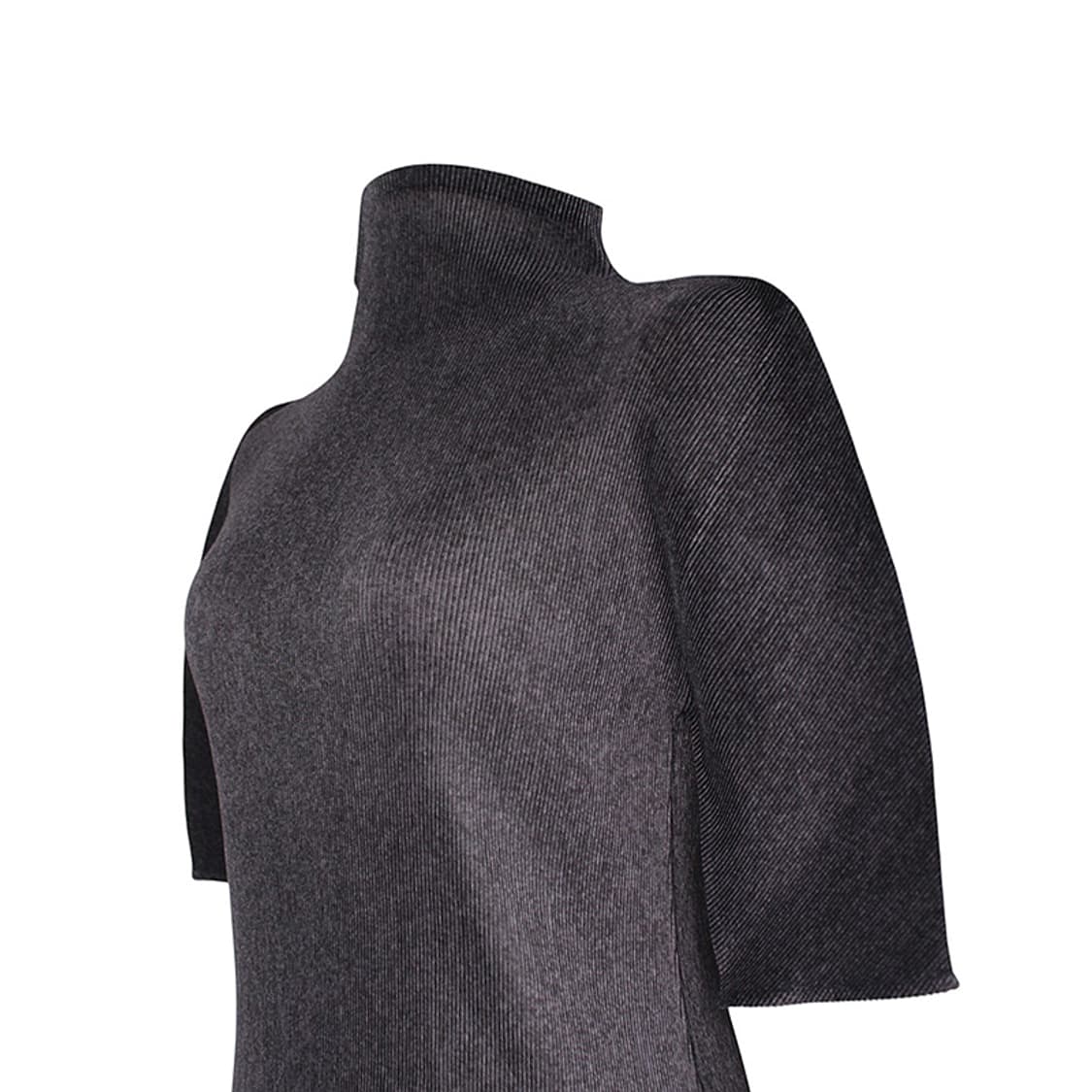 이세이 플리츠플리즈 그레이 하이넥 주름 반팔 상의 3 상품이미지4