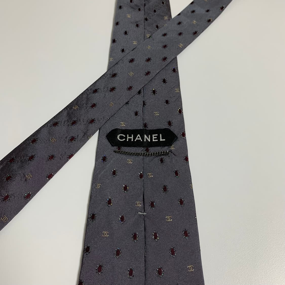 샤넬(CHANEL) CC 모노그램 명품넥타이 A등급 빈티지 상품이미지5