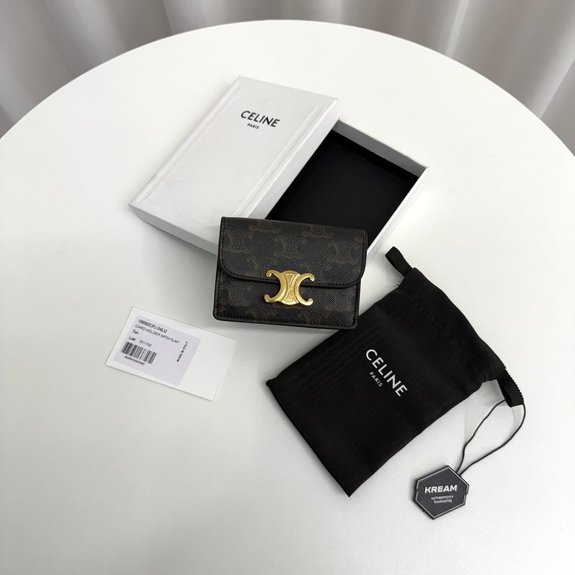 [풀박스] 셀린느 트리오페 플랩 카드지갑 탄 상품이미지1