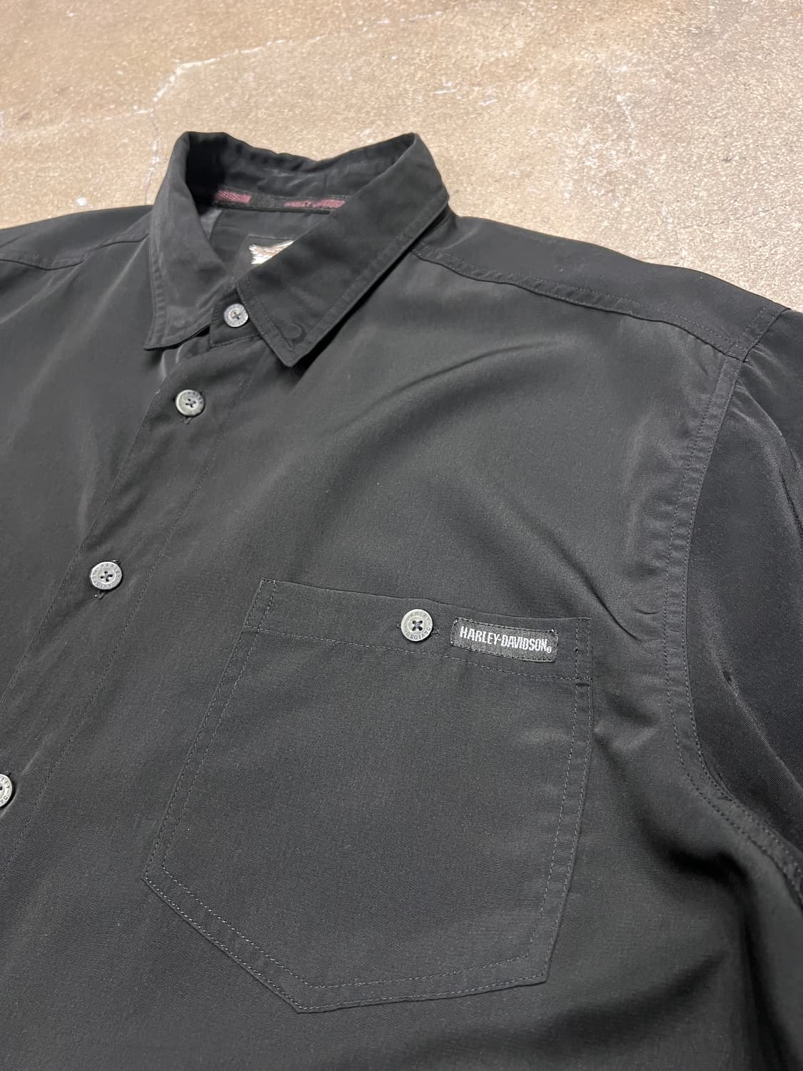 할리데이비슨 버튼업 프린트 반팔 셔츠 블랙 상품이미지3