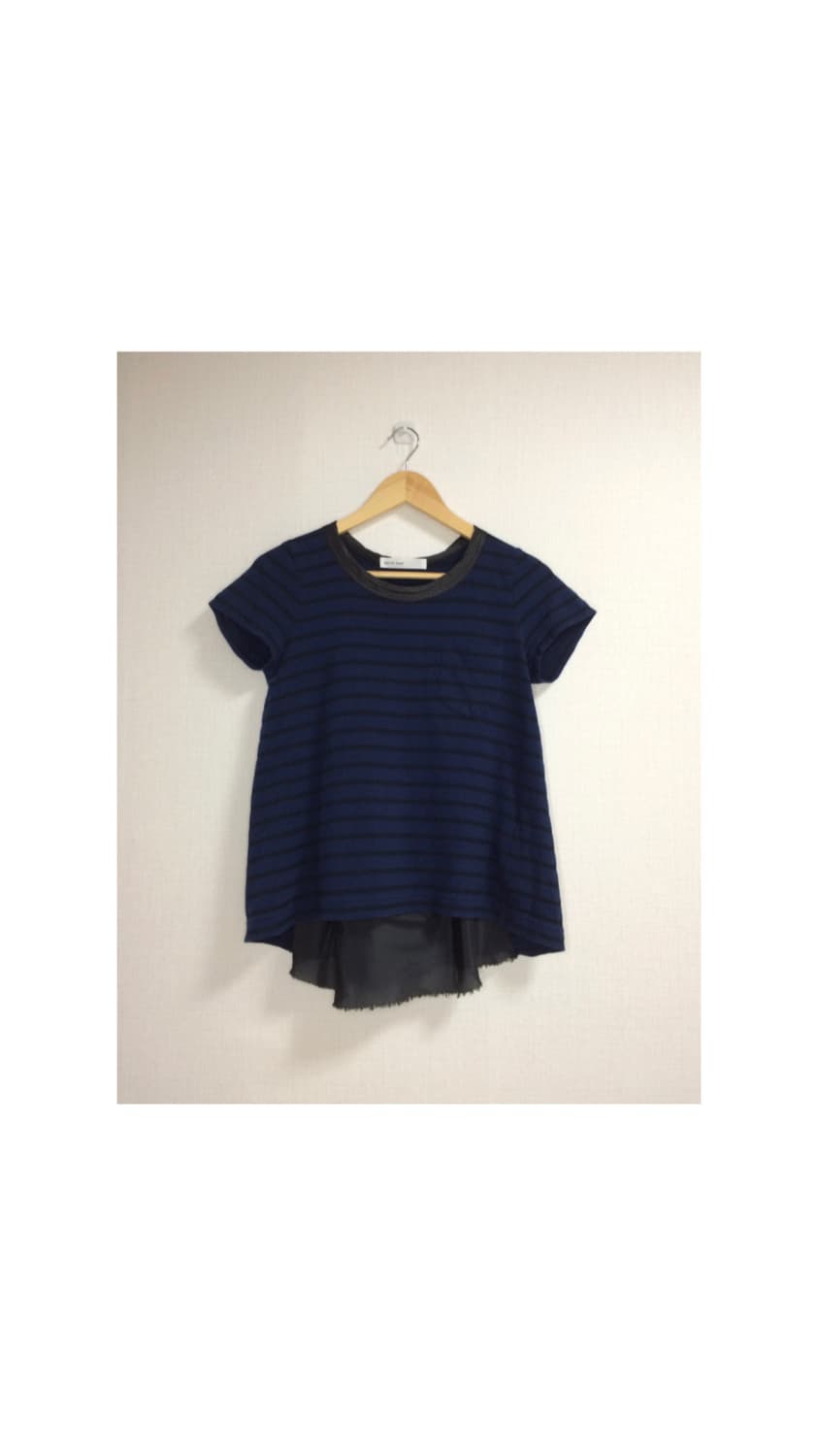 Sacai luck 사카이럭 네이비 스트라이프 백 프릴 반팔 상품이미지1