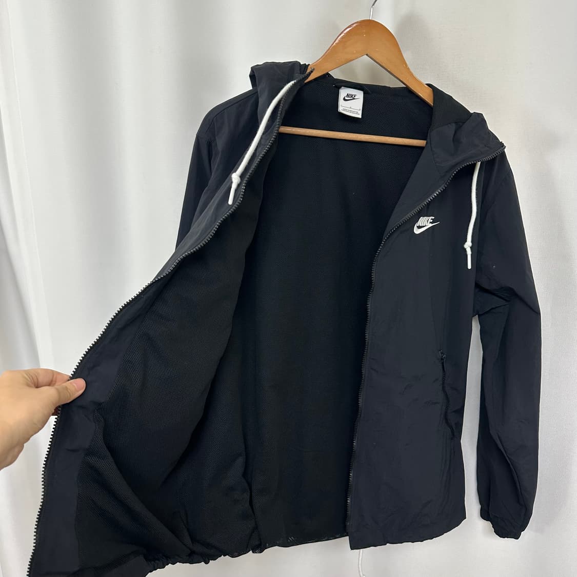 나이키 남자 나일론 후드 자켓 검정 L 100 상품이미지5